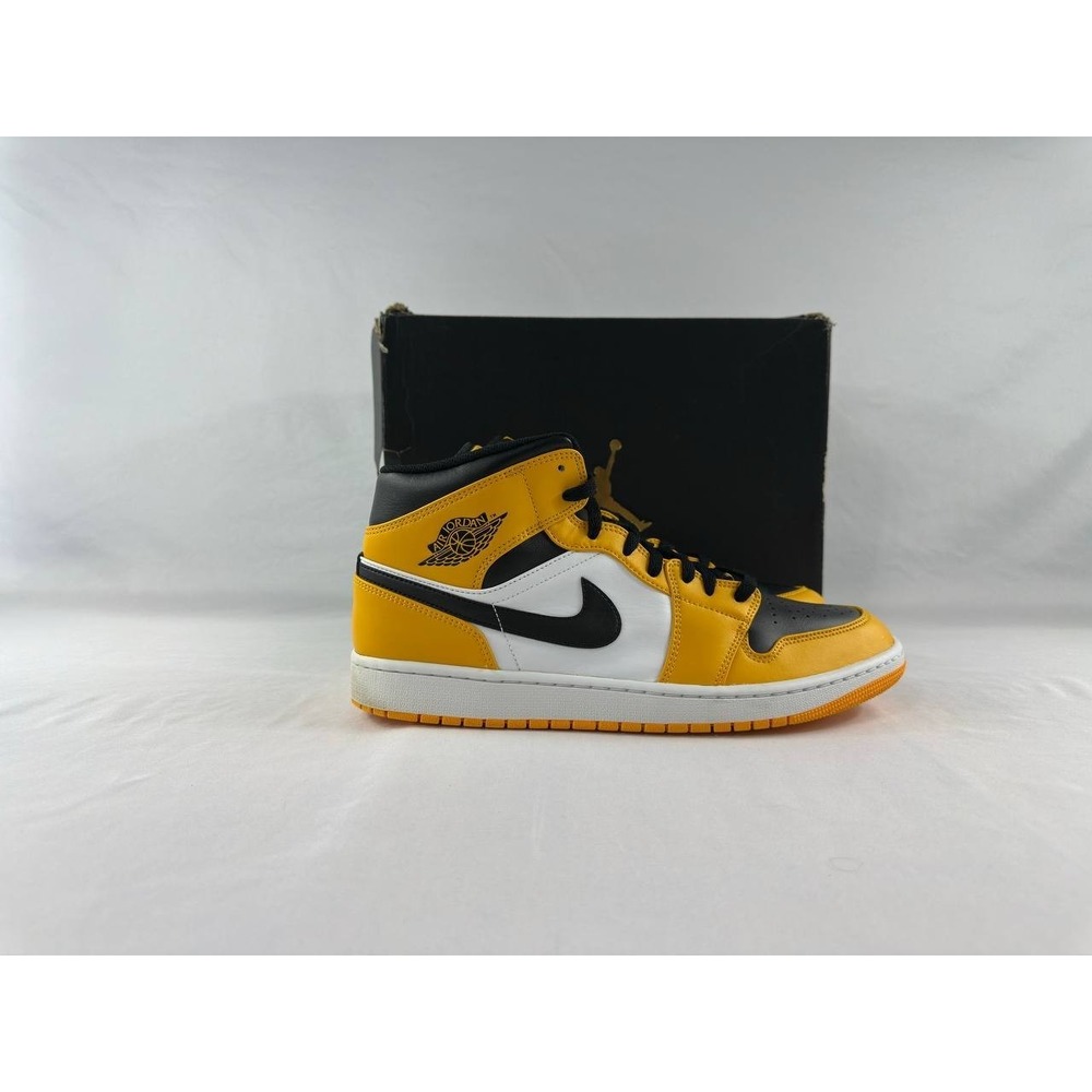 Nike Air Jordan 1 Mid 'Reverse Yellow Toe' 554724-701 Men's Size 13